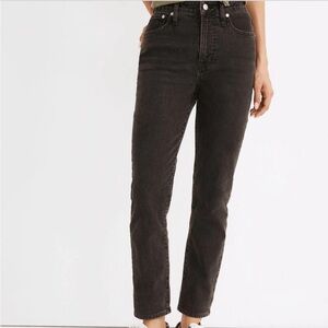 Madewell High Rise Straight Black Jeans